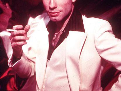 John Travolta, en  <i>Fiebre del sábado noche.</i>