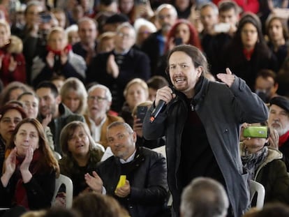 El secretario general de Podemos, Pablo Iglesias, este viernes en un acto del partido en Gijón.