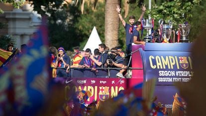 Celebració del Barça de la Lliga de Campions de l'any passat.