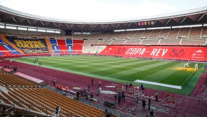 Entrenamientos oficiales previos a la final de la Copa del Rey en el Estadio de la Cartuja.