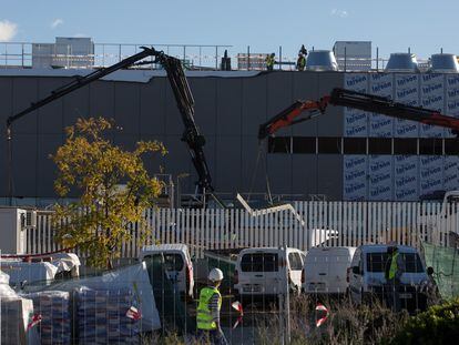 Las obras del Hospital de Emergencias Isabel Zendal, en Madrid.