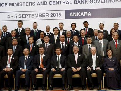 Reuni&oacute;n de los ministros de Finanzas y de los banqueros centrales de los pa&iacute;ses del G-20, hoy, en Ankara (Turqu&iacute;a).