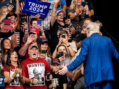 Donald Trump en un acto del Partido Republicano a principios de septiembre, en Dakota del Sur (EE UU).