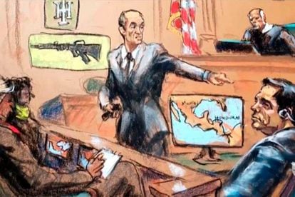Ilustración del juicio a Tony Hernández en Estados Unidos. 