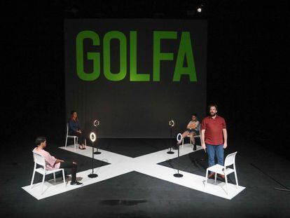 Ensayo de la obra teatral 'Golfa', en el Teatro Galileo.