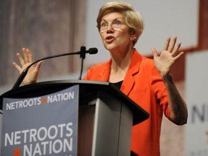 Elizabeth Warren, en un discurso el 18 de julio en Detroit.