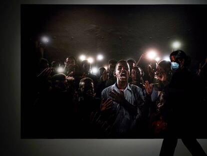 La foto guanyadora de l'edició d'aquest any dels World Press Photo a la mostra del CCCB de Barcelona.