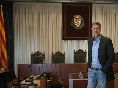 Xavier Garcia Albiol, en la sala de plenos de Badalona.