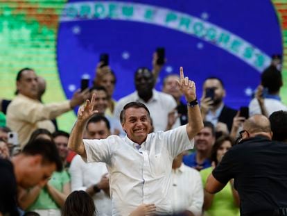 El expresidente de Brasil, Jair Bolsonaro, en un acto con seguidores en noviembre de 2022.