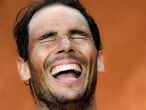 Spain's Rafael Nadal celebrates after defeating Serbia's Novak Djokovic during the final of the Men's Italian Tennis Open at Foro Italico on May 16, 2021 in Rome, Italy. (Photo by Filippo MONTEFORTE / AFP)