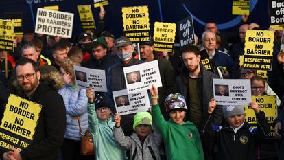 Protesta contra el Brexit en Carrickarnon, Irlanda, el 20 de noviembre.