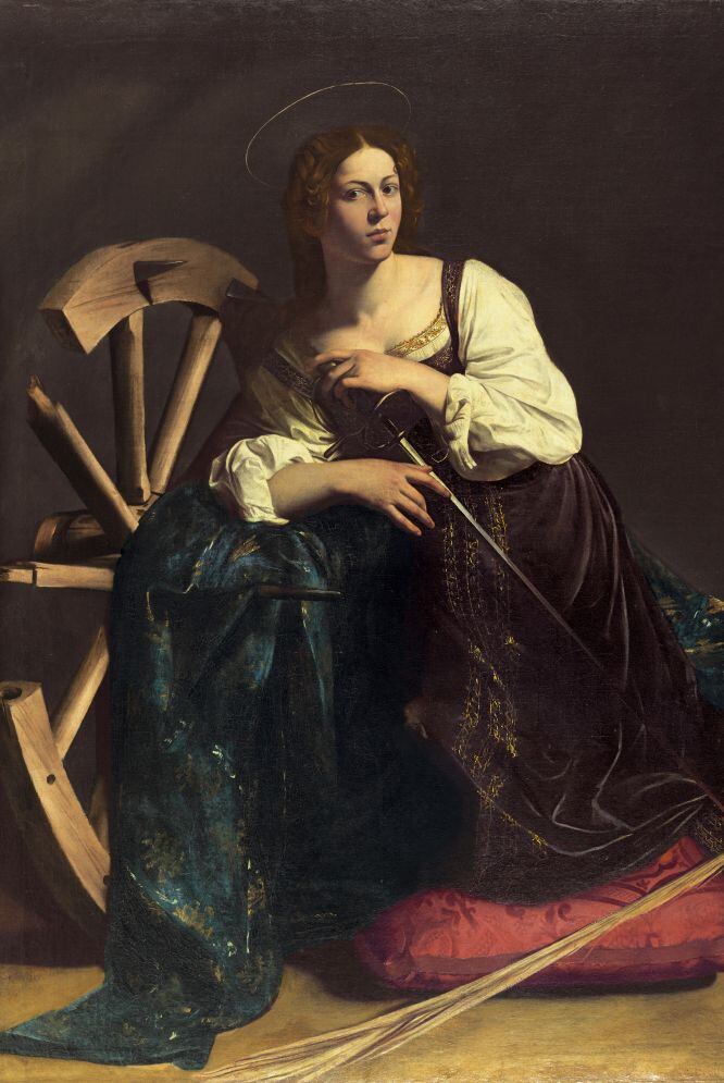 'Santa Catalina de Alejandría', óleo sobre lienzo de Caravaggio de 1597 que forma parte de la colección del Museo Thyssen Bornemisza. 