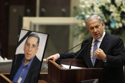 El primer ministro israelí, Benjamín Netanyahu, ayer  en el Parlamento israelí.