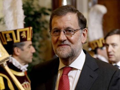 El presidente del Gobierno, Mariano Rajoy, en el 38 aniversario de la Constituci&oacute;n.
