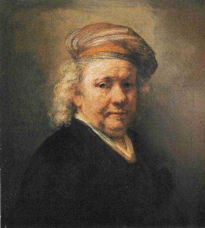 Autorretrato de Rembrandt en 1669.
