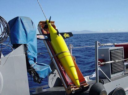 Robot <i>Seaglider</i> como el que se utiliza ahora para estudiar las aguas costeras de Galicia.