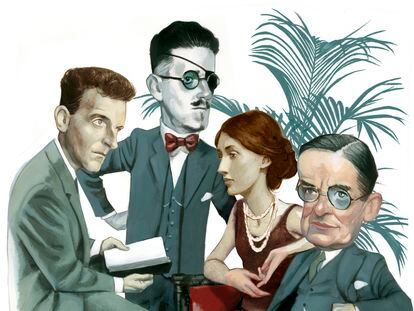 Ludwig Wittgenstein, James Joyce, Virginia Woolf y T. S. Eliot.