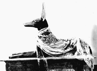 La estatua de Anubis de la tumba de Tutankamón.
