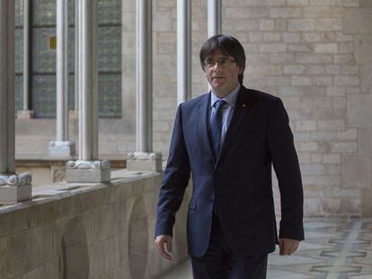 Carles Puigdemont, dilluns a la Generalitat.