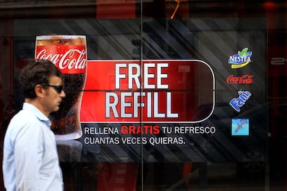 Publicidad con palabras en inglés, el año pasado en Madrid.