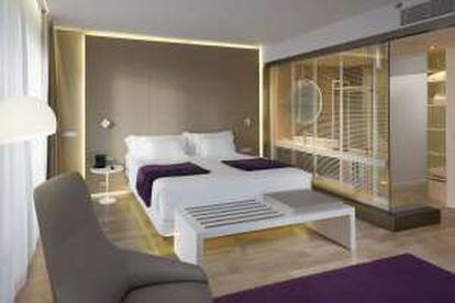 Una de las habitaciones del hotel NH Eurobuilding, en Madrid.