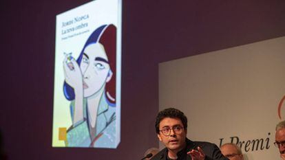 Jordi Nopca, ayer durante la gala del primer Premio Proa de Novel·la.
