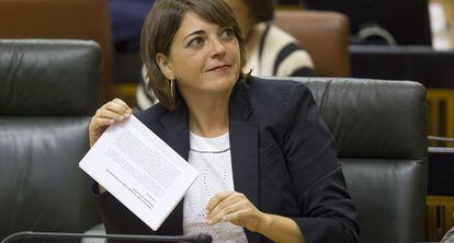 La consejera de Fomento, Elena Cortés, en el Parlamento.