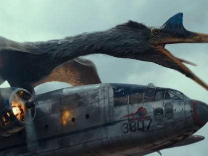 El dinosaurio Quetzalcoatlus, en uno de los momentos de la película.