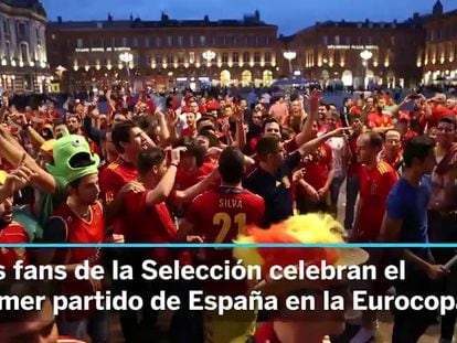 Aficionados españoles, en Francia.