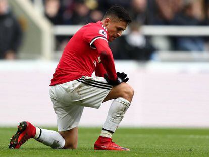 Alexis S&aacute;nchez, durante el partido del United frente al Newcastle. 