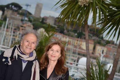Los actores franceses Jean-Louis Trintignant e Isabelle Huppert, en la presentación de 'Amor', de Michael Haneke.