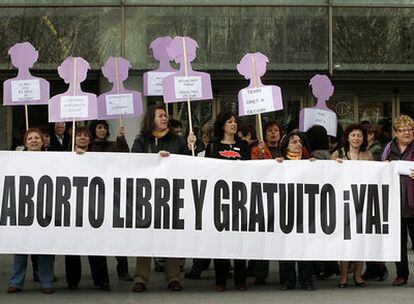 Concentración a favor del aborto en Valencia en 2008.