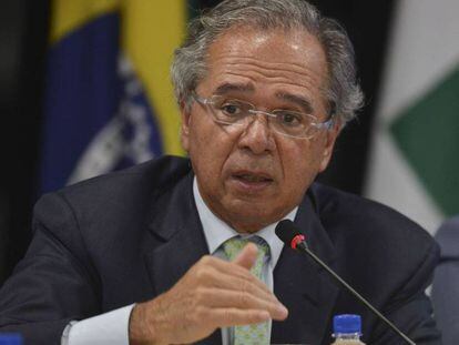 El ministro de Economía de Brasil, Paulo Guedes, este lunes en Brasilia. 