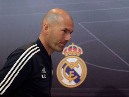 Zidane, durante su comparecencia en Vadebebas este sábado.