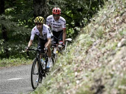 Landa y Contador, en la 13ª etapa.