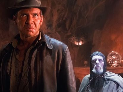 Harrison Ford y Robert Eddison es una escena de 'Indiana Jones y la última cruzada' (1989).