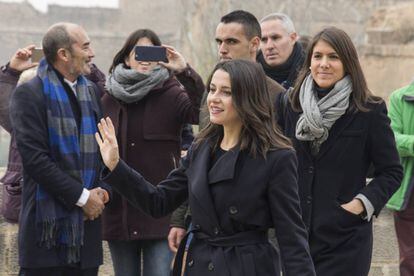 Inés Arrimadas, en campaña en Lleida.