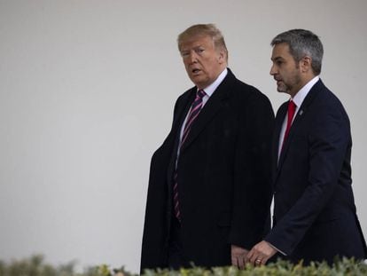 El presidente Donald Trump junto a su homólogo paraguayo Mario Abdo Benítez, en la Casa Blanca.