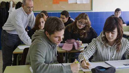 Una clase en el instituto Batalla de Clavijo de Logroño.