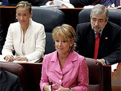 Esperanza Aguirre en el pleno de la Asamblea de Madrid.