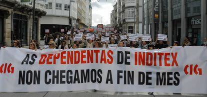 Demonstração dos funcionários da Inditex em 6 de novembro.