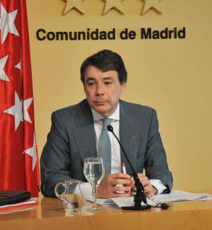 Ignacio González, durante la rueda de prensa.