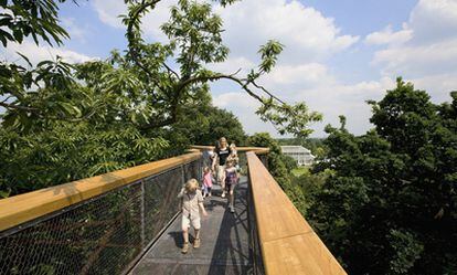 La pasarela de los Kew Gardens, proyectada por el estudio Marks Barfield Architects, tiene capacidad para 3.000 visitantes.