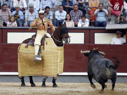 Novillo de la ganadería de Flor de Jara, lidiado en Madrid el 3 de junio de 2017.