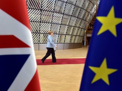 La canciller alemana, Angela Merkel, a su llegada hoy a la Cumbre Europea, en Bruselas.