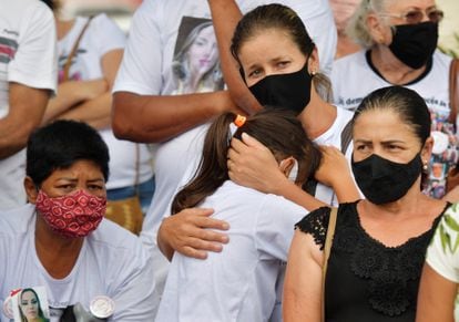 Familiares de las víctimas del desastre minero conmemoran el segundo aniversario en Brumadinho, el pasado 25 de enero.