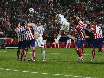 El gol de Sergio Ramos en la final de Lisboa. 