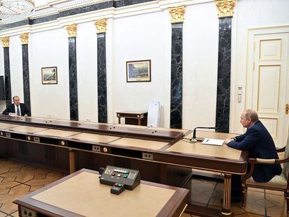Putin y Lavrov, durante su reunión de este lunes en Moscú.