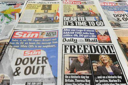 Las portadas de los diarios brit&aacute;nicos el 29 de marzo, d&iacute;a que se activa el &#039;Brexit&#039;.