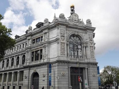 Fachada de la sede central del Banco de España, en Madrid.